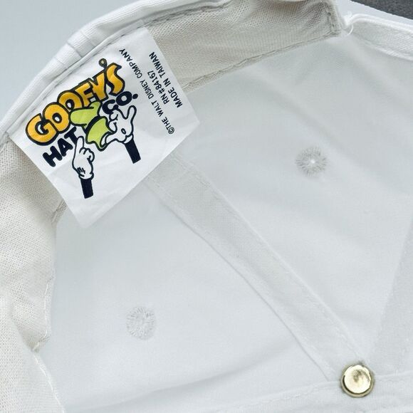VTG Disney Mickey Mouse Hat Embroidered White Strap Back w Rope Detail Taiwan - Picture 9 of 9